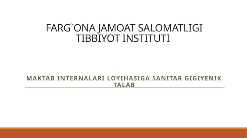 FARG`ONA JAMOAT SALOMATLIGI TIBBIYOT INSTITUTI 1