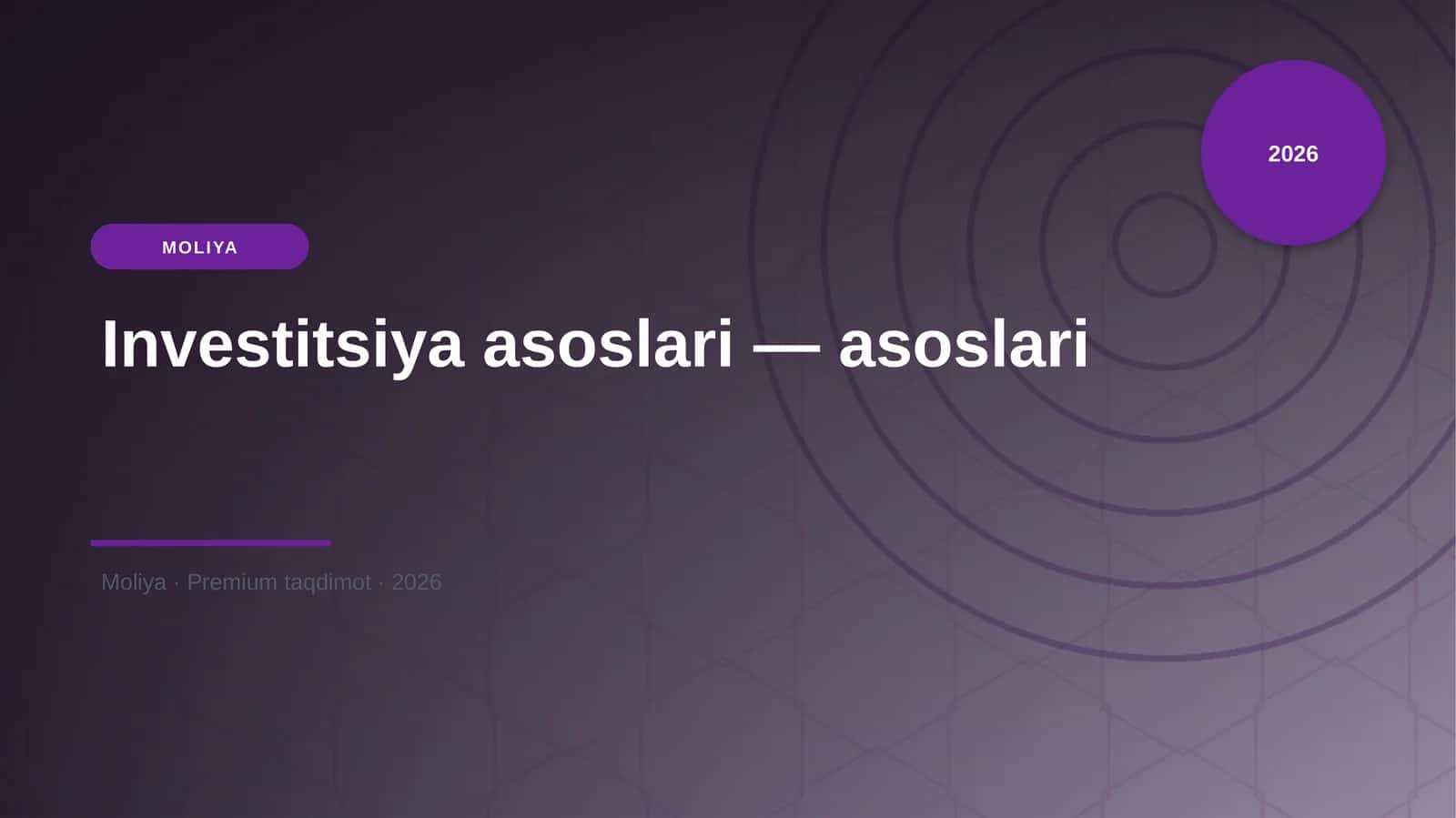 Investitsiya asoslari — asoslari 1
