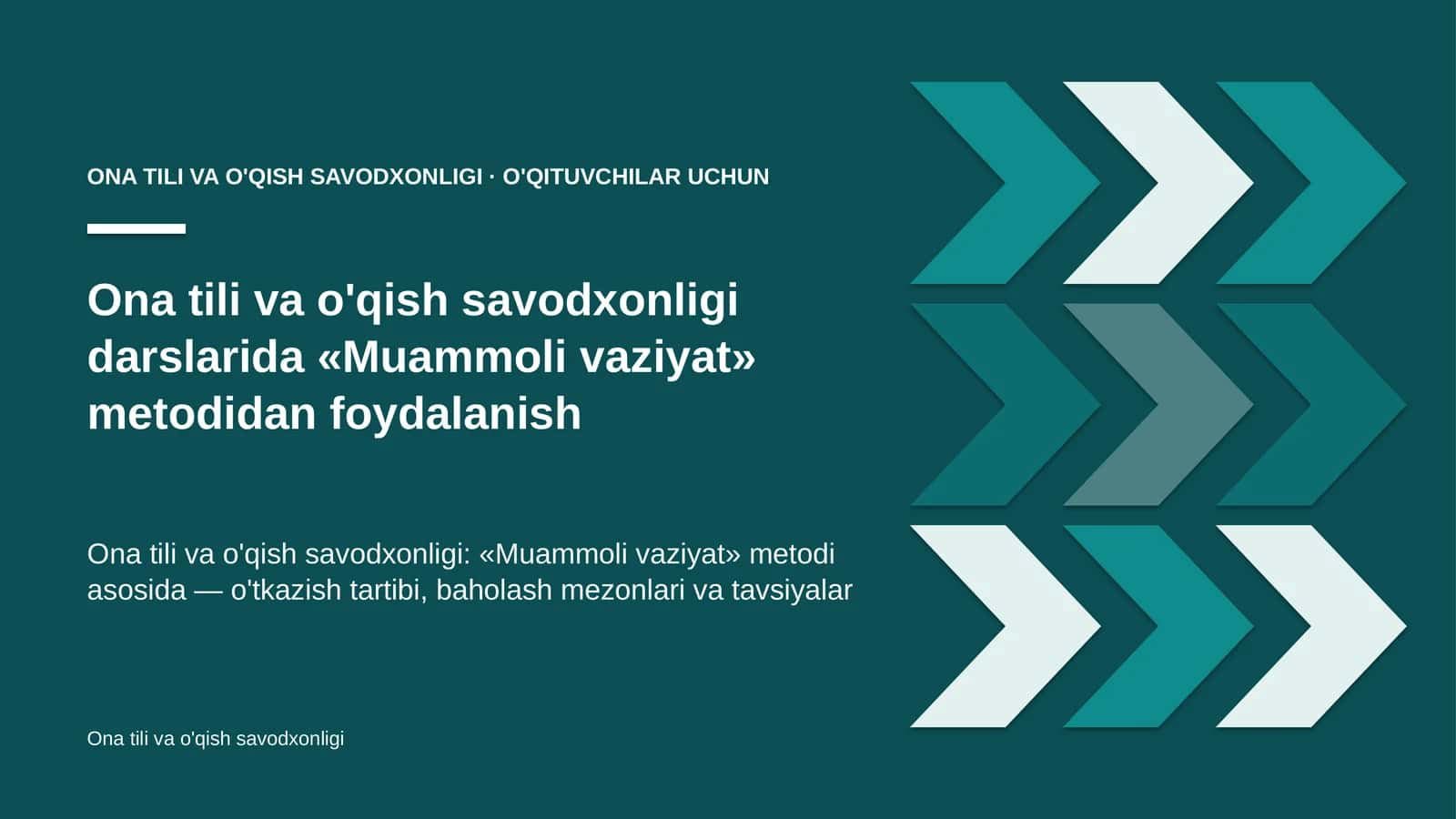ona tili va o'qish savodxonligi darslarida muammoli vaziyat metodidan foydalanish 9979 1