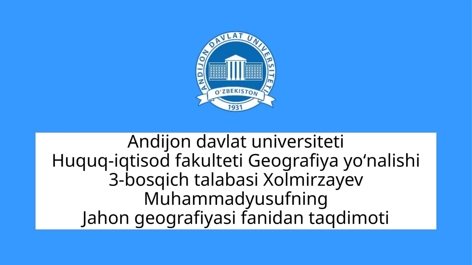 Jahon geografiyasi 1