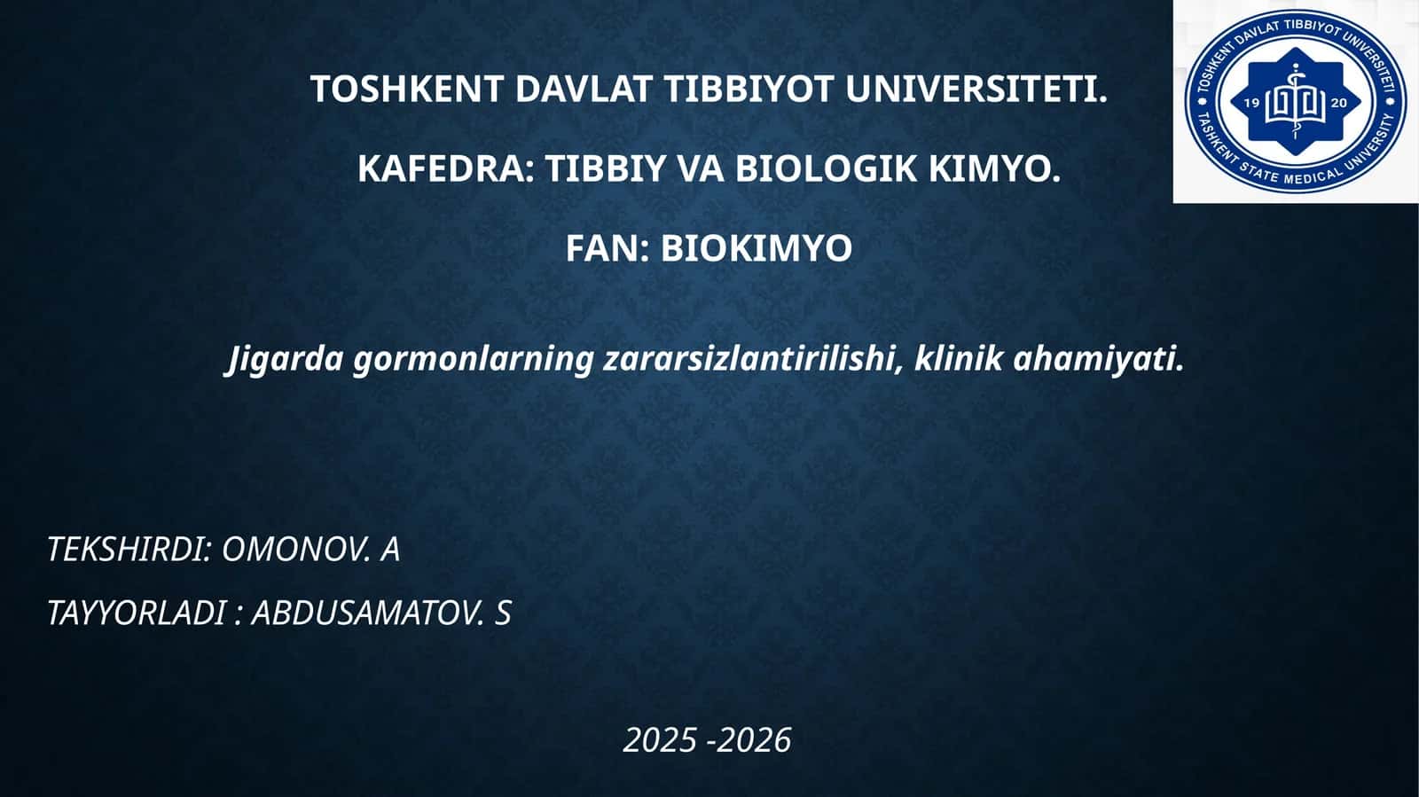 Jigardagormonlarningzararsizlantirilishi, klinik ahamiyati 1