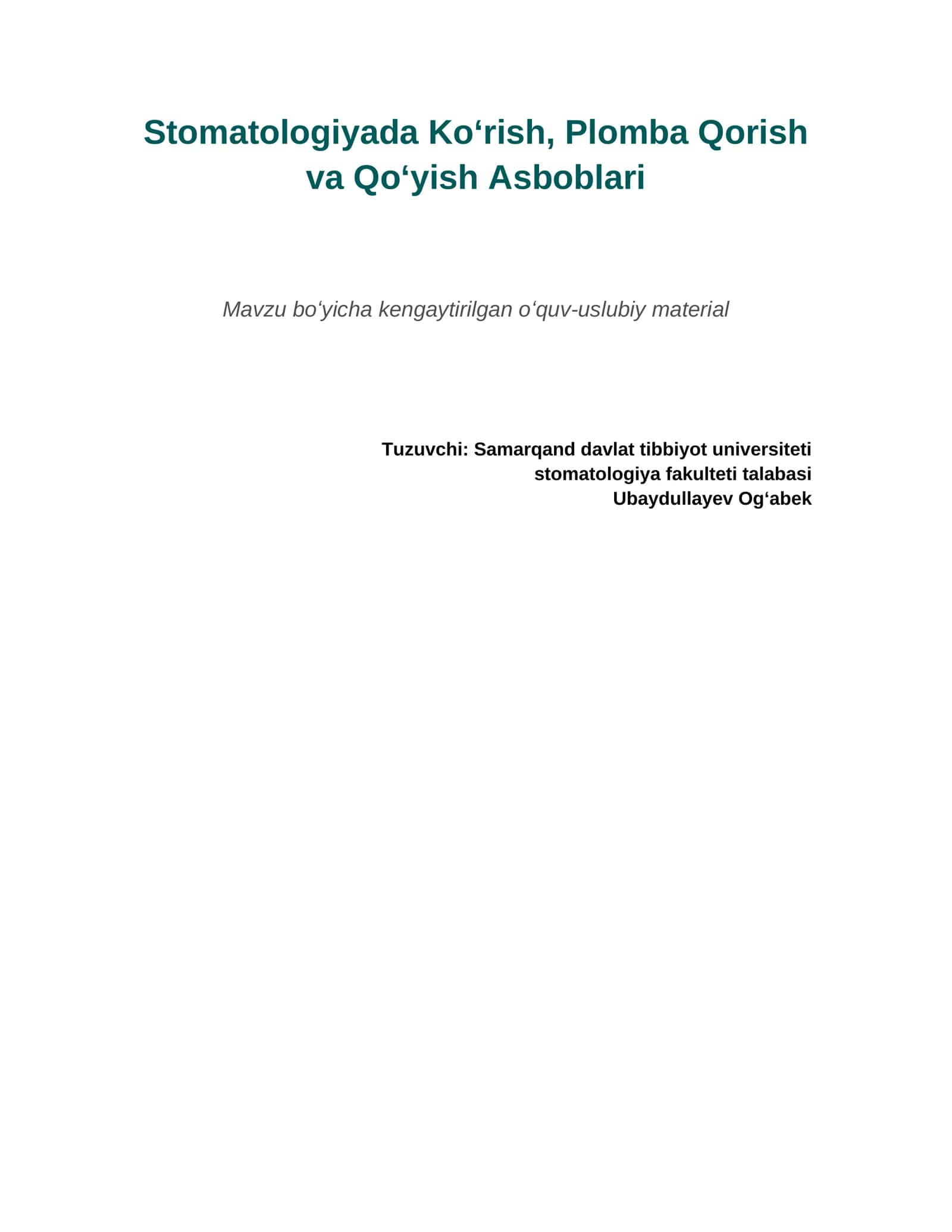 Stomatologik asboblar 1