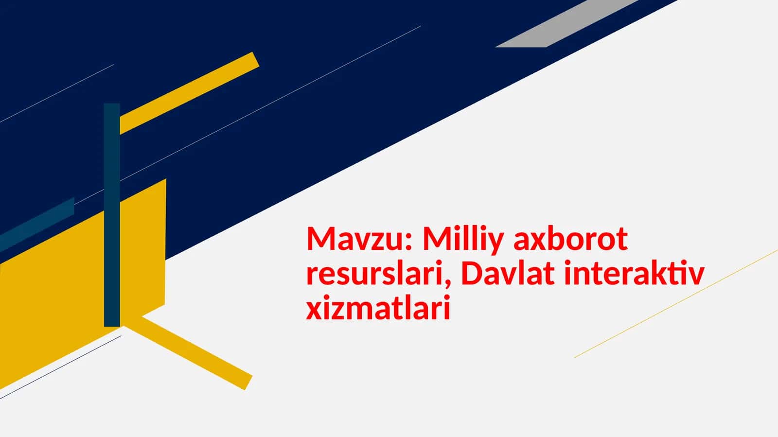Milliy  axborot  resurslari, Davlat interaktiv  xizmatlari 1