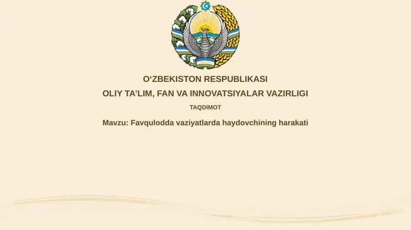 Favquloddavaziyatlardahaydovchiningharakati 1
