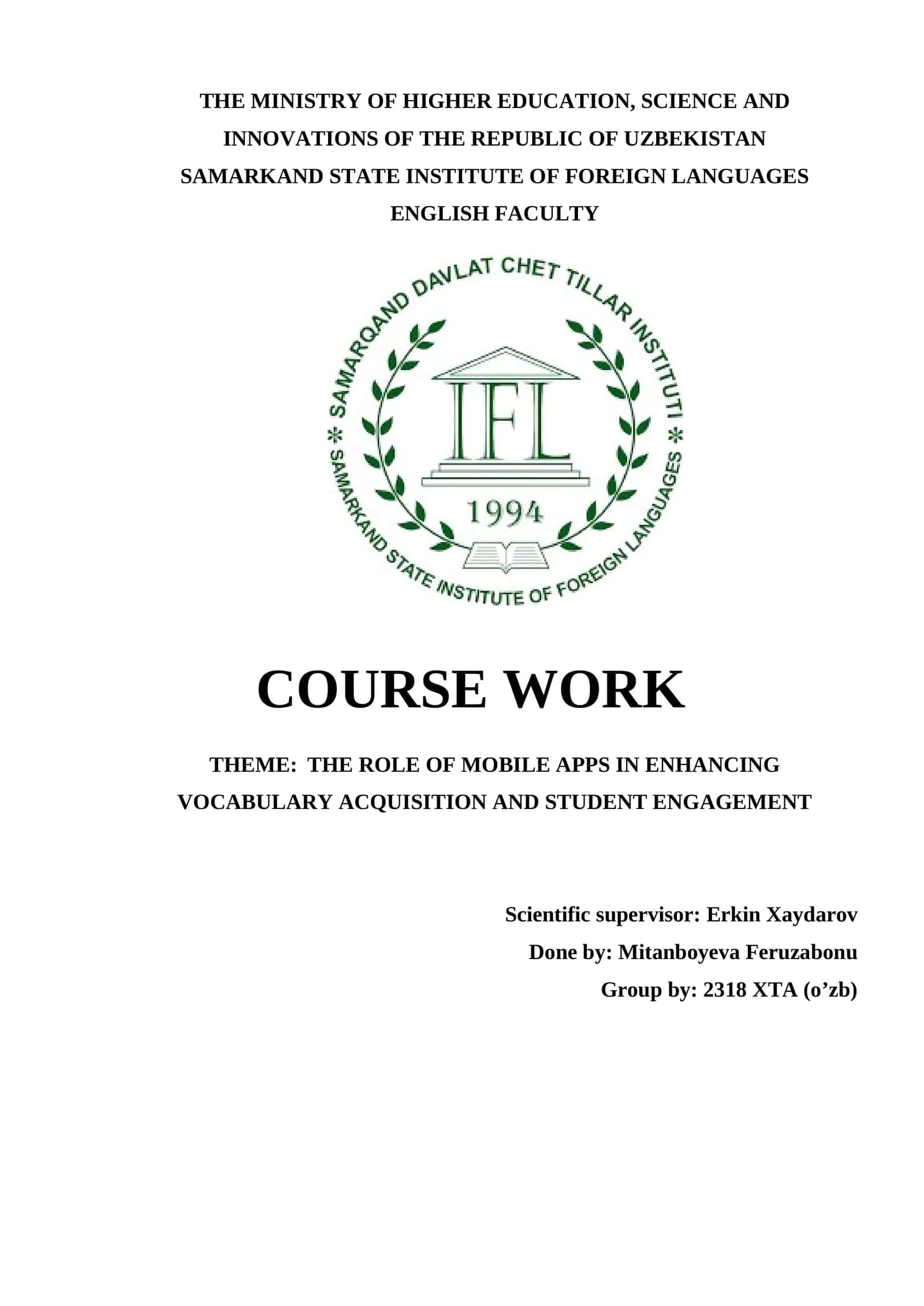 THE ROLE OF MOBILE APPS IN ENHANCING VOCABULARY ACQUISITION AND STUDENT ENGAGEMENT 1