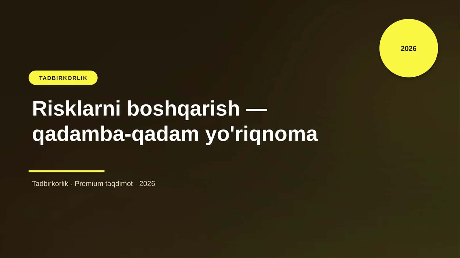 Risklarni boshqarish — qadamba-qadam yo'riqnoma 1