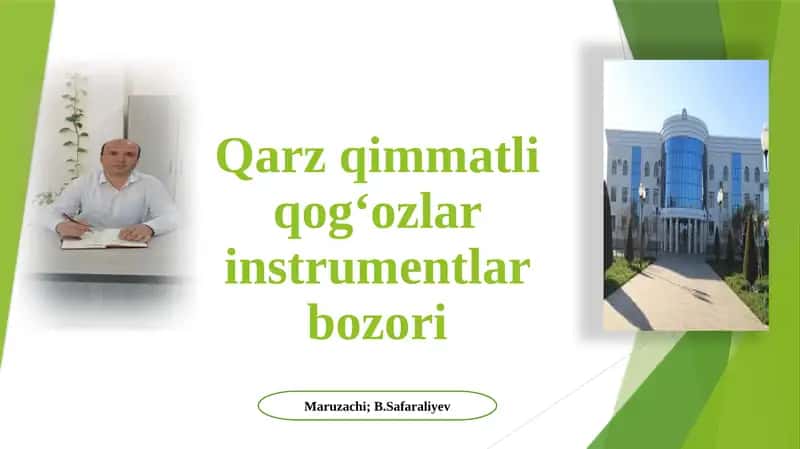 Qarz qimmatli qog‘ozlar instrumentlar bozori 1