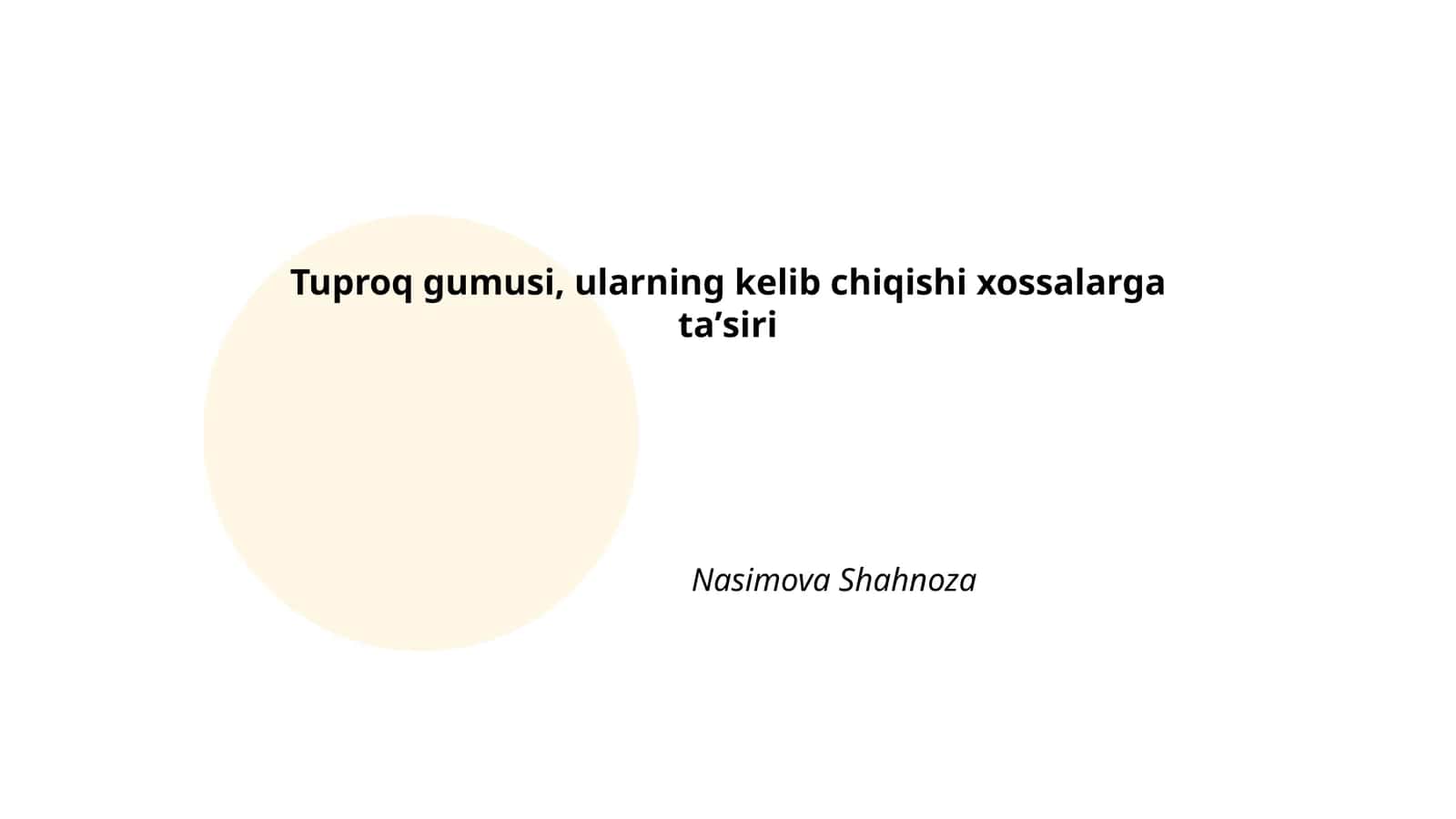 Tuproq gumusi, ularning kelib chiqishi xossalarga taʼsiri 1