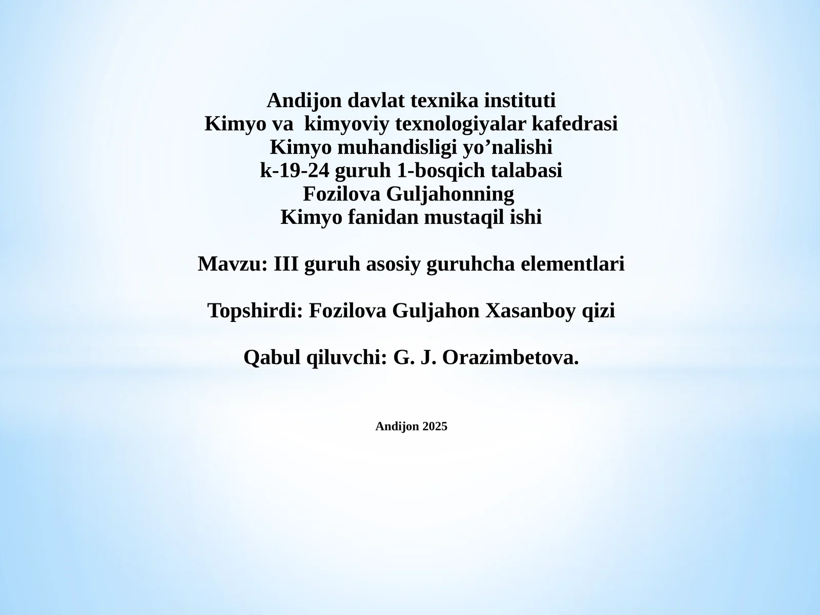 III guruh asosiy guruhcha elementlari 1
