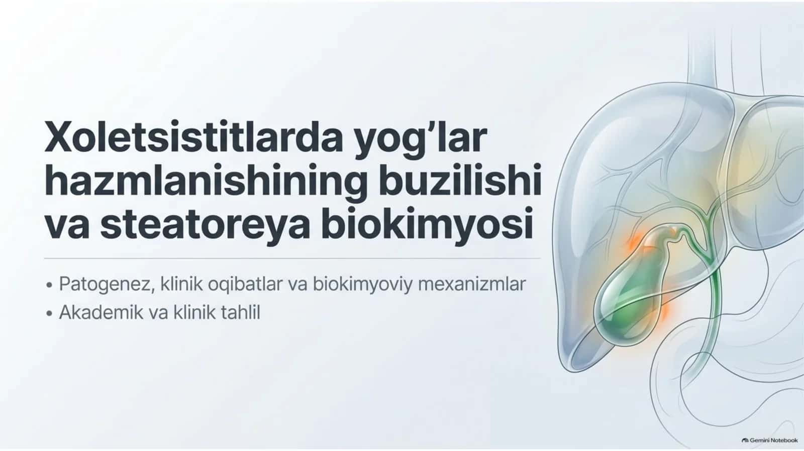 Xoletsistitlarda yog‘lar hazmlanishining buzilishi — 15 slayd 1