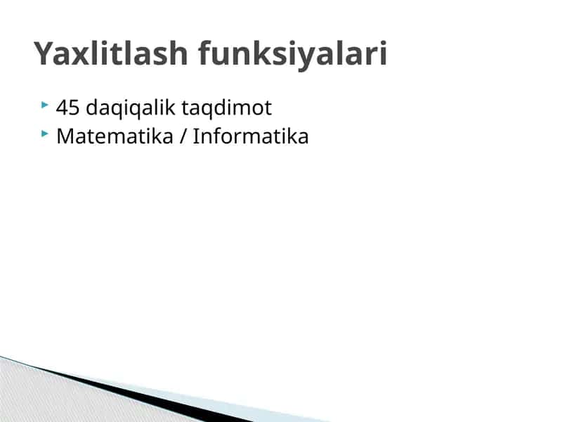 45 daqiqalik taqdimot 1