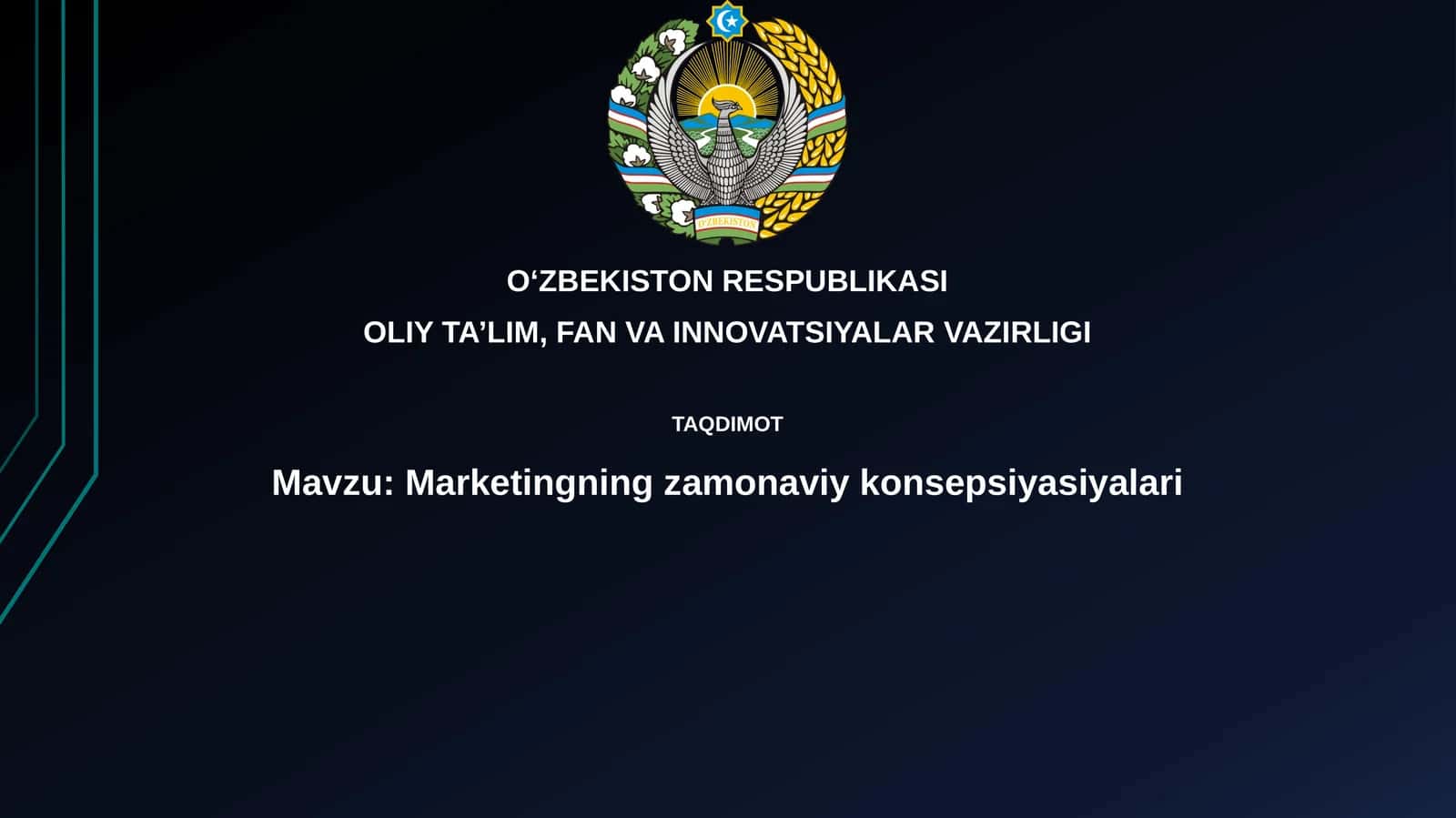 Marketingning zamonaviy konsepsiyalari 1
