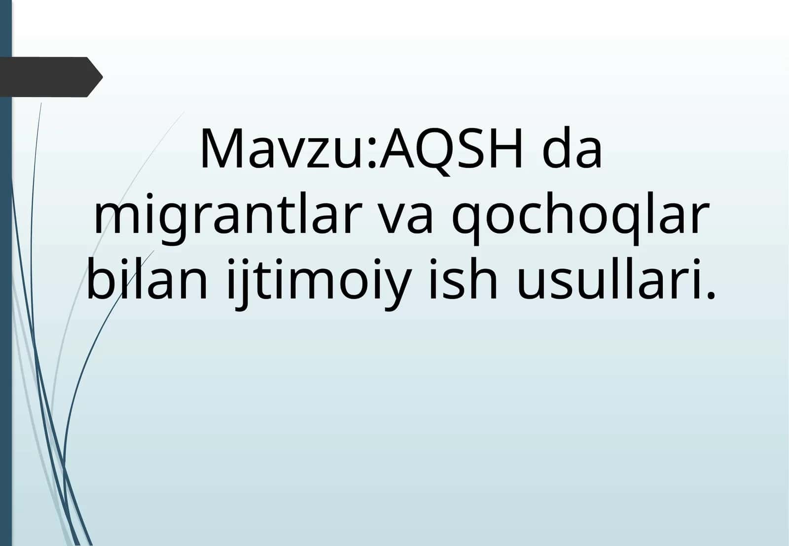 AQSH da migrantlar va qochoqlar bilan ijtimoiy ish usullari 1