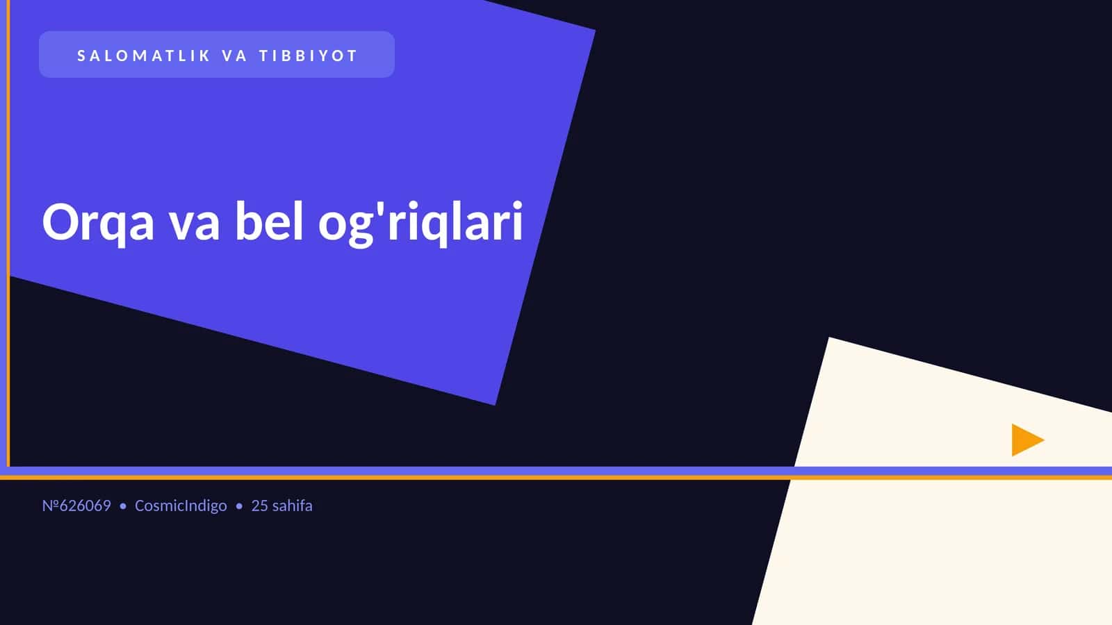 Orqa va bel og'riqlari 1