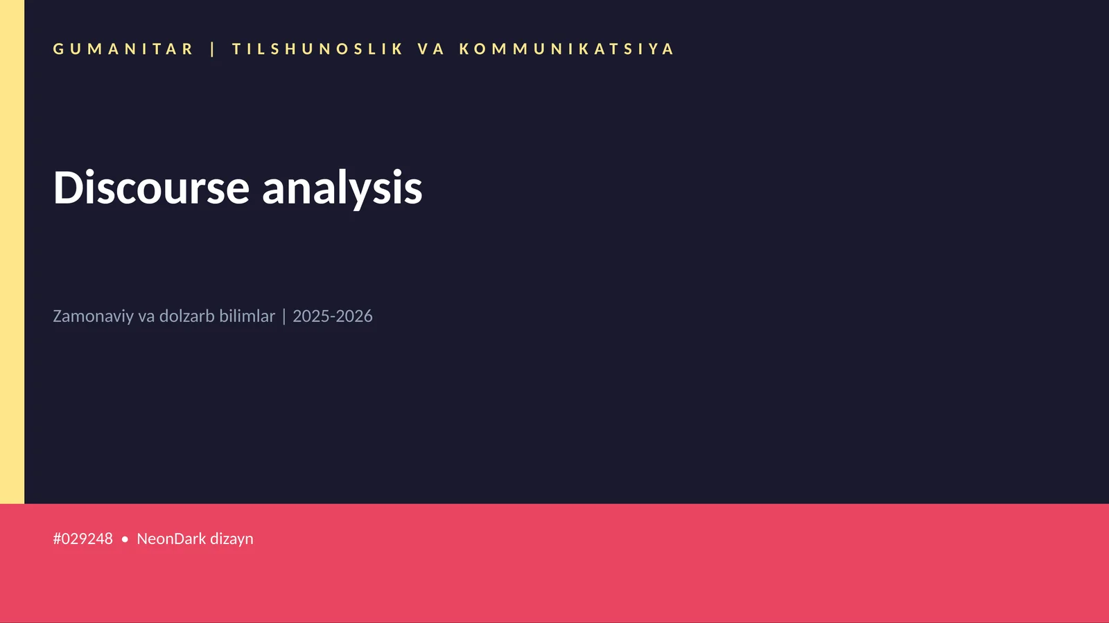 Discourse analysis 1