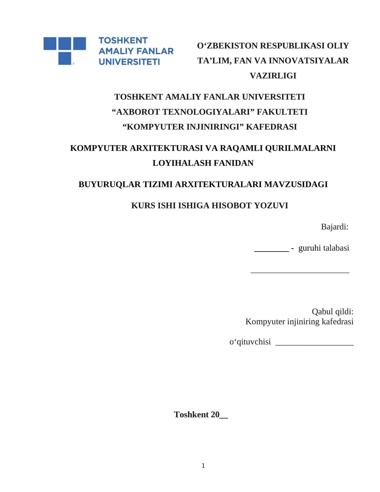 Buyuruqlar tizimi arxitekturalari 1