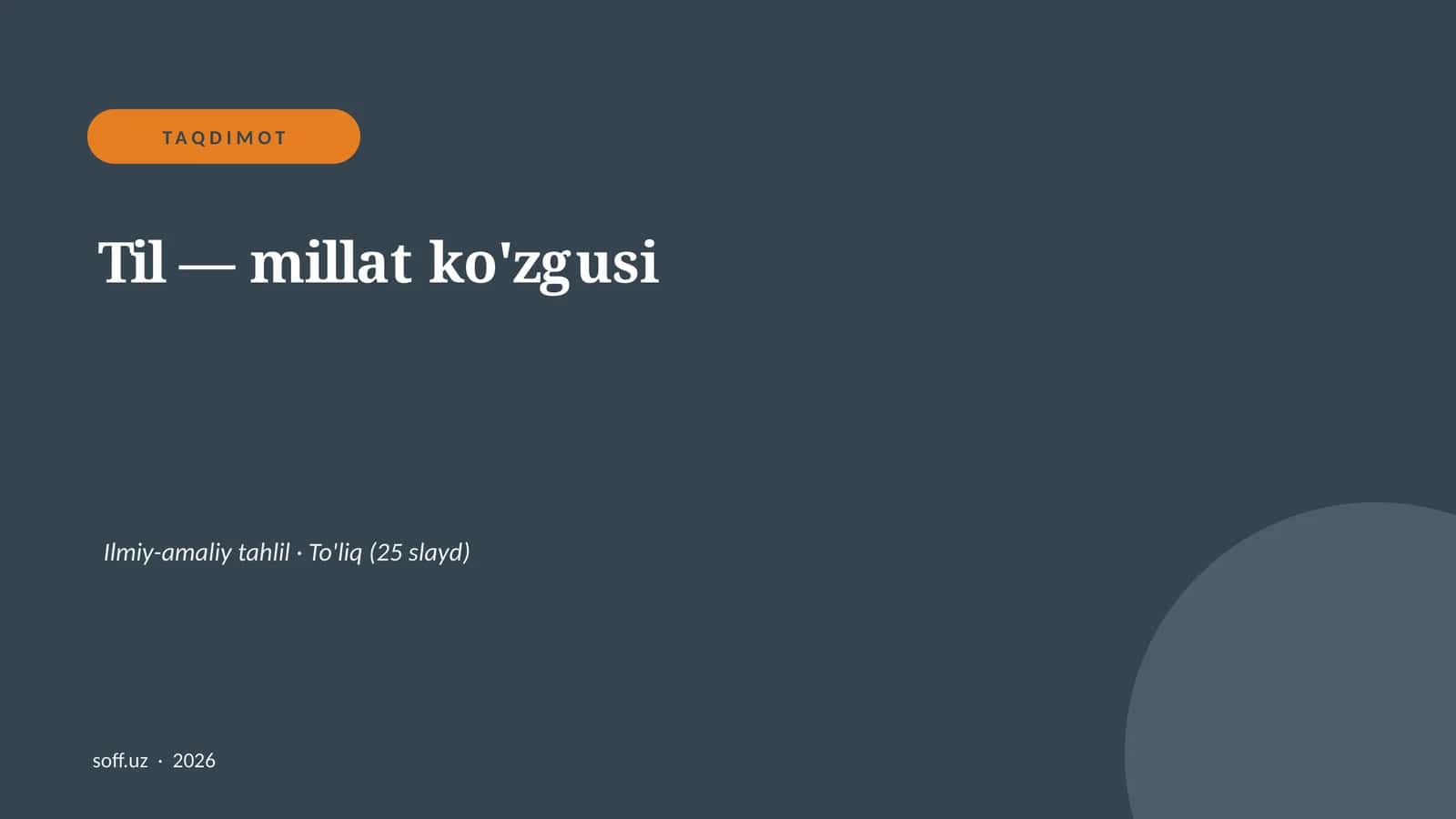 Til — millat ko'zgusi Ilmiy-amaliy tahlil 1