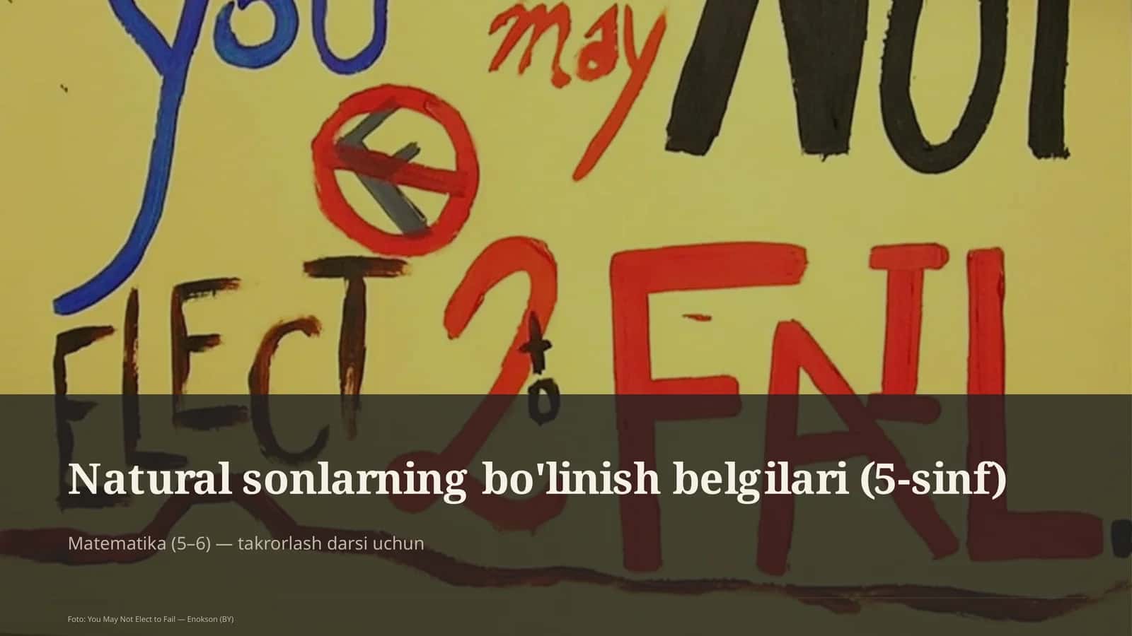 Natural sonlarning bo'linish belgilari (5-sinf) 1