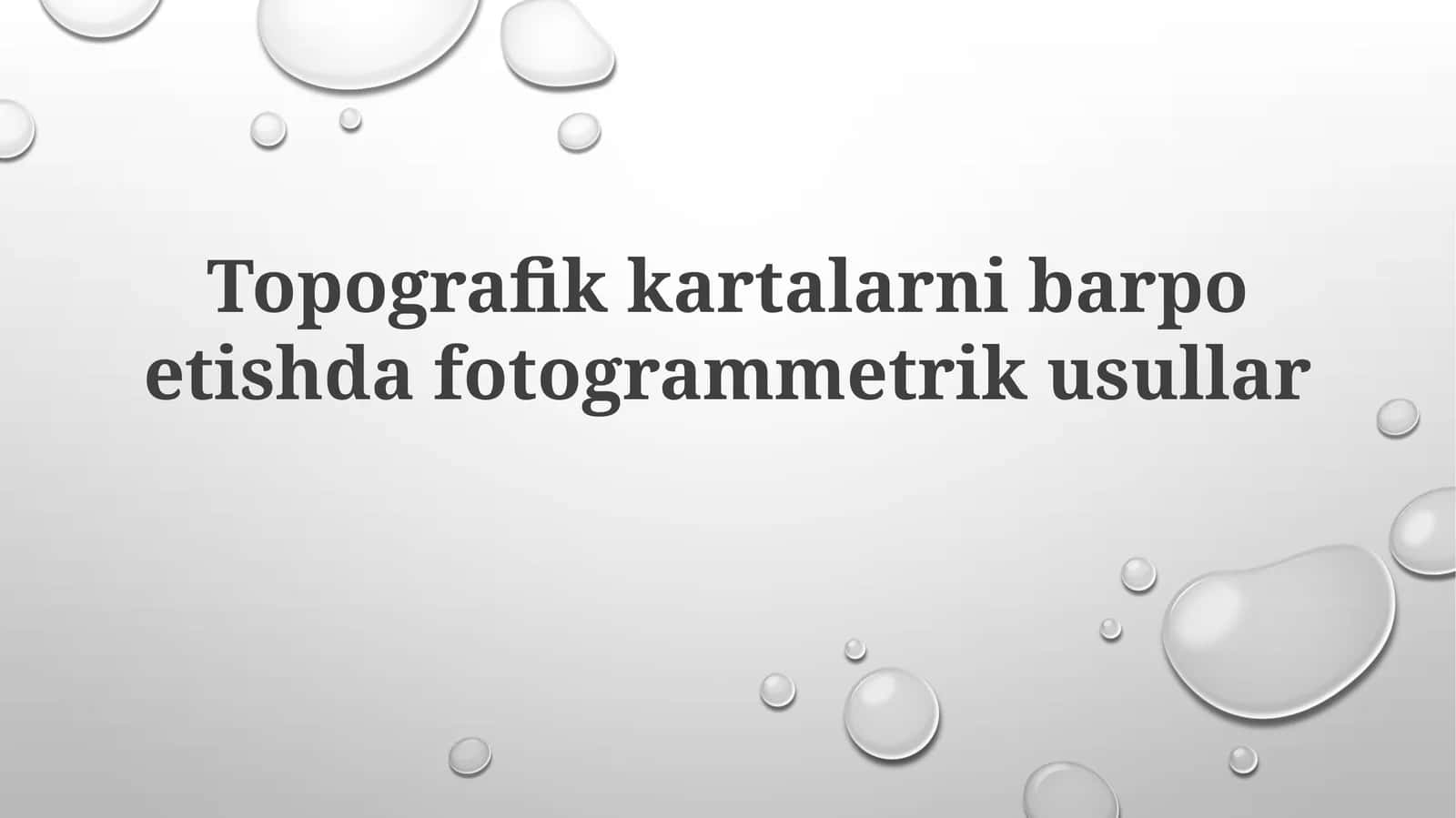 Fotogrammetrik usullar 1