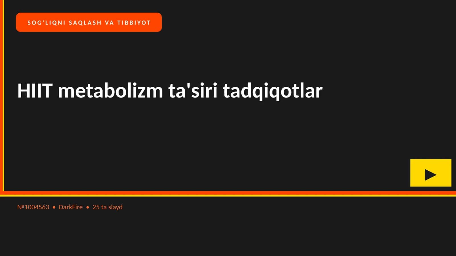 HIIT metabolizm ta'siri tadqiqotlar 1