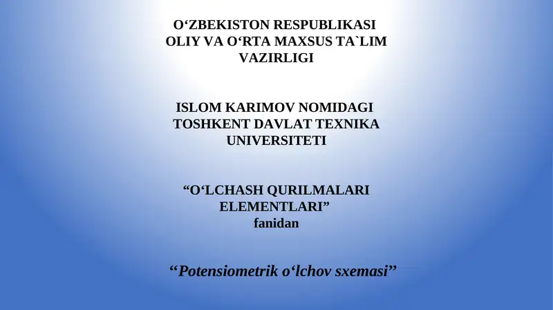 O‘LCHАSHQURILMАLАRI ELЕMЕNTLАRI 1