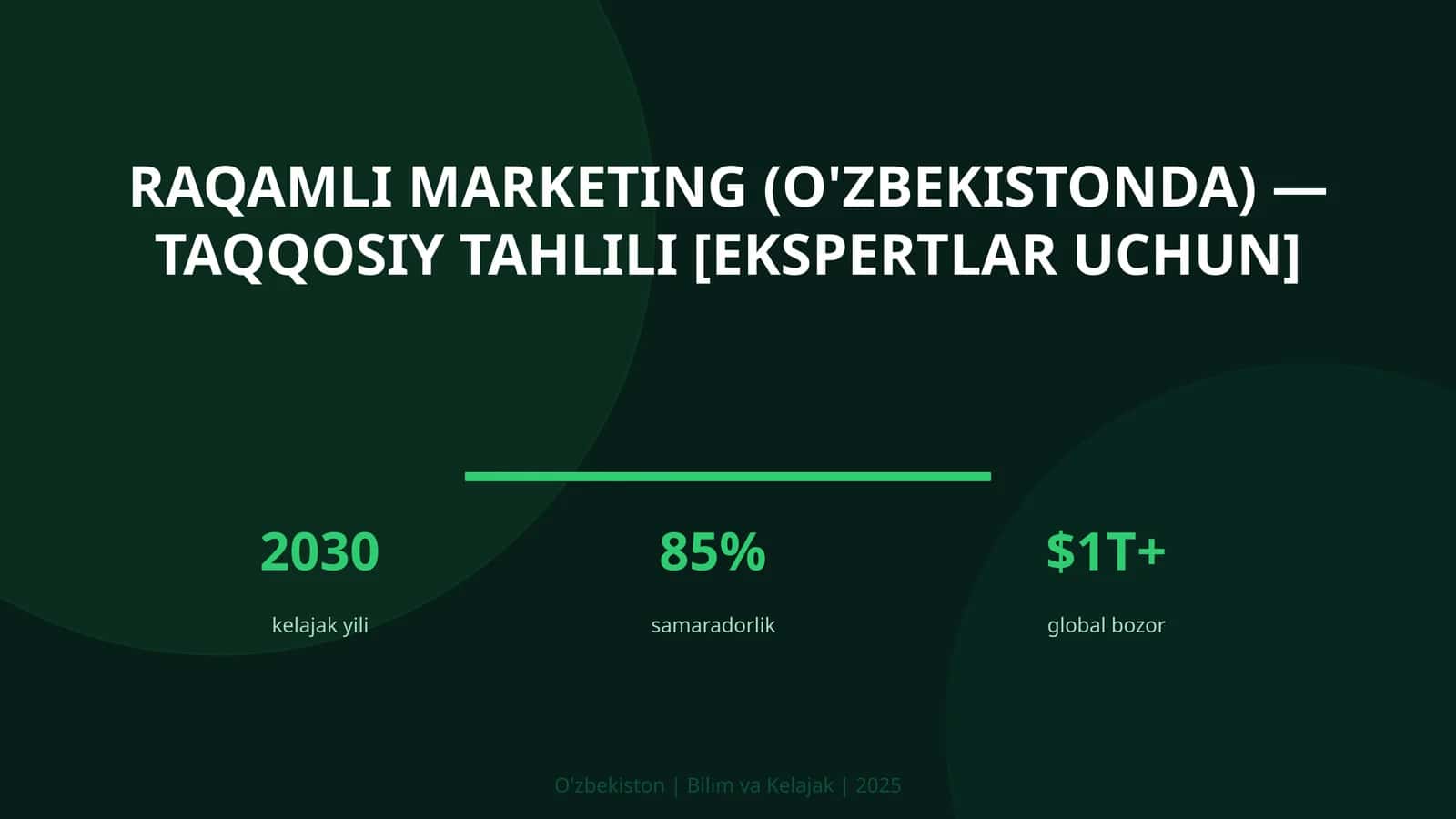 Raqamli marketing (O'zbekistonda) — taqqosiy tahlili [ekspertlar uchun] 1