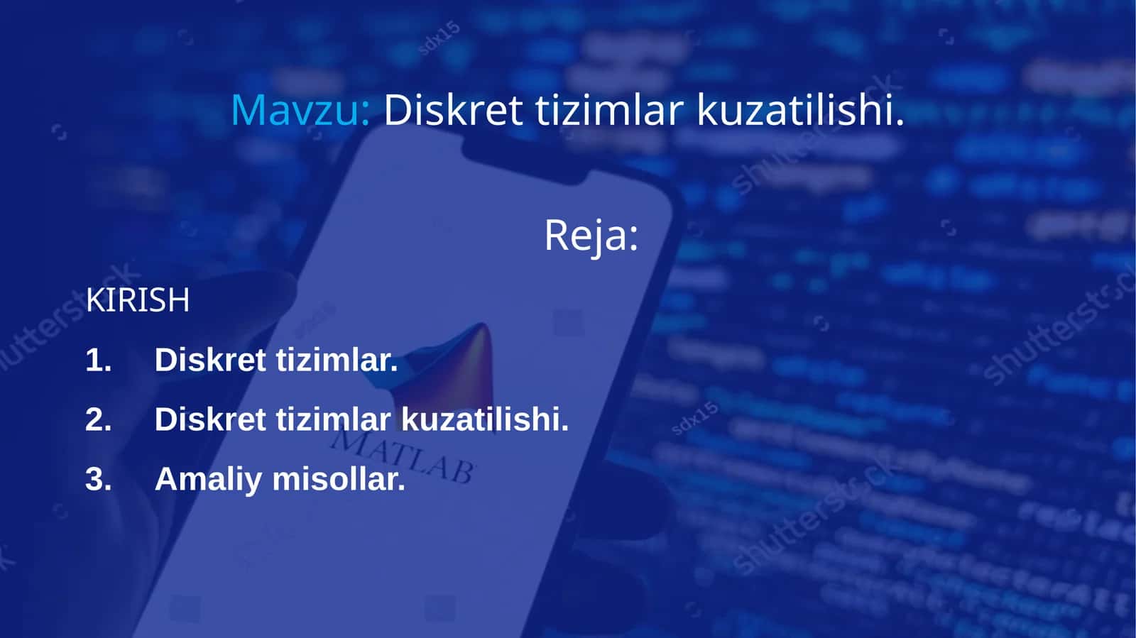 Diskret tizimlar kuzatilishi 1