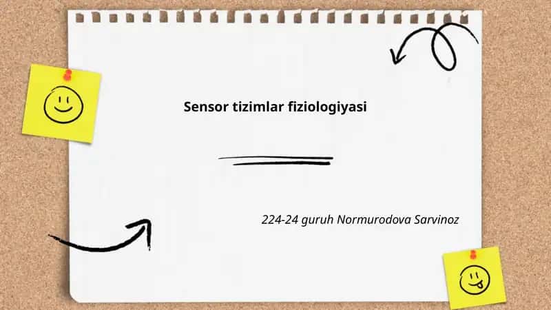Sensor Tizimlar Fiziologiyasi 1