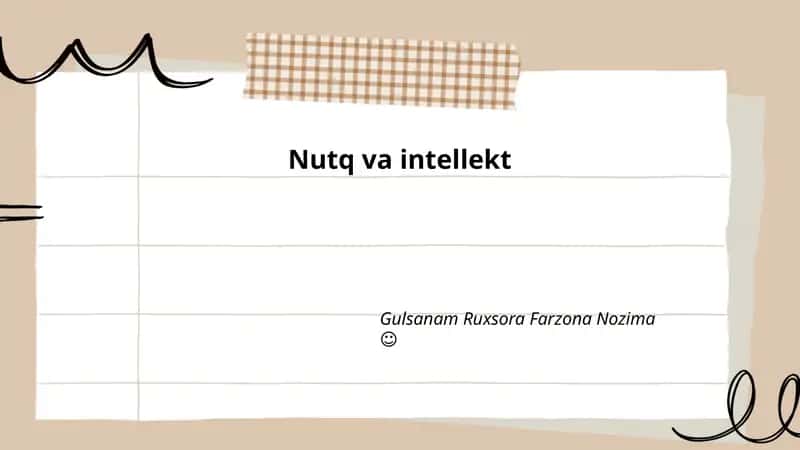 Nutq va intellekt 1
