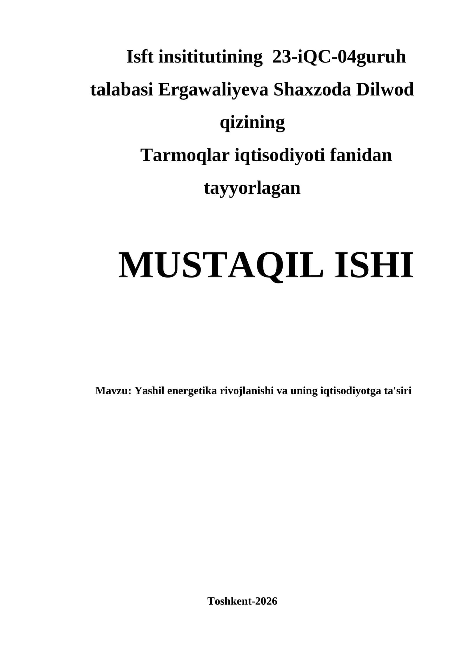 Yashil energetika rivojlanishi va uning iqtisodiyotga ta'siri 1