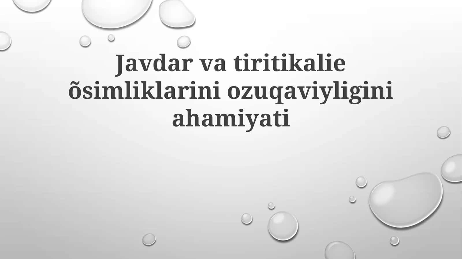 Javdar va Tiritikalie ko'chatlarining oziqlanishining ahamiyati 1