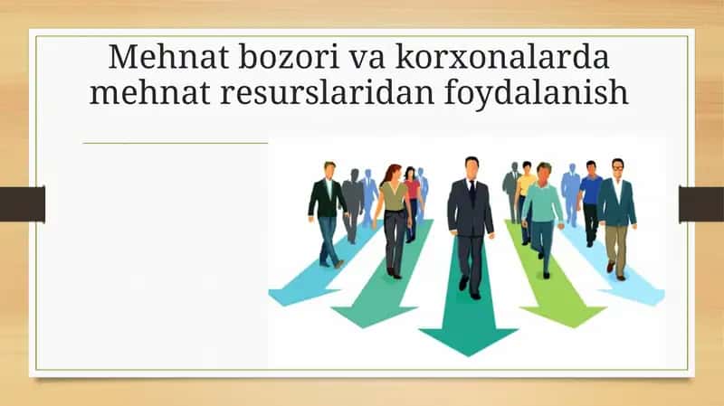 Mehnat bozori va korxonalarda mehnat resurslaridan foydalanish 1