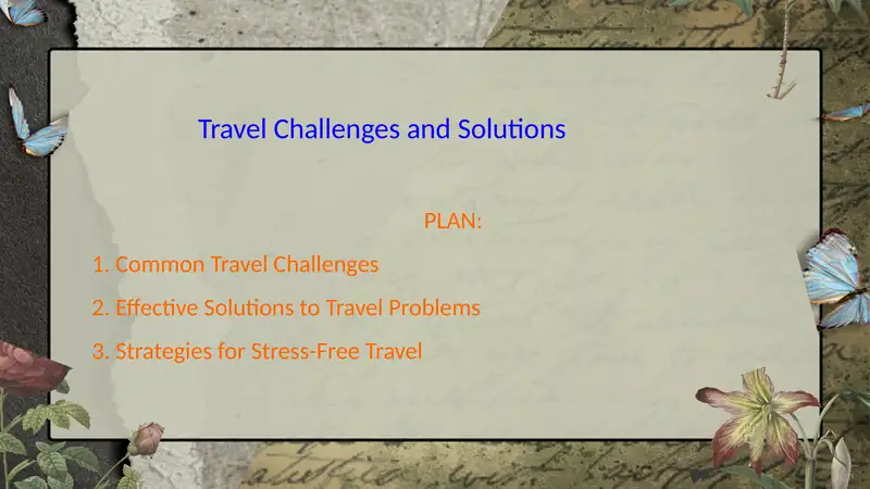 Travel Challenges and Solutions 1