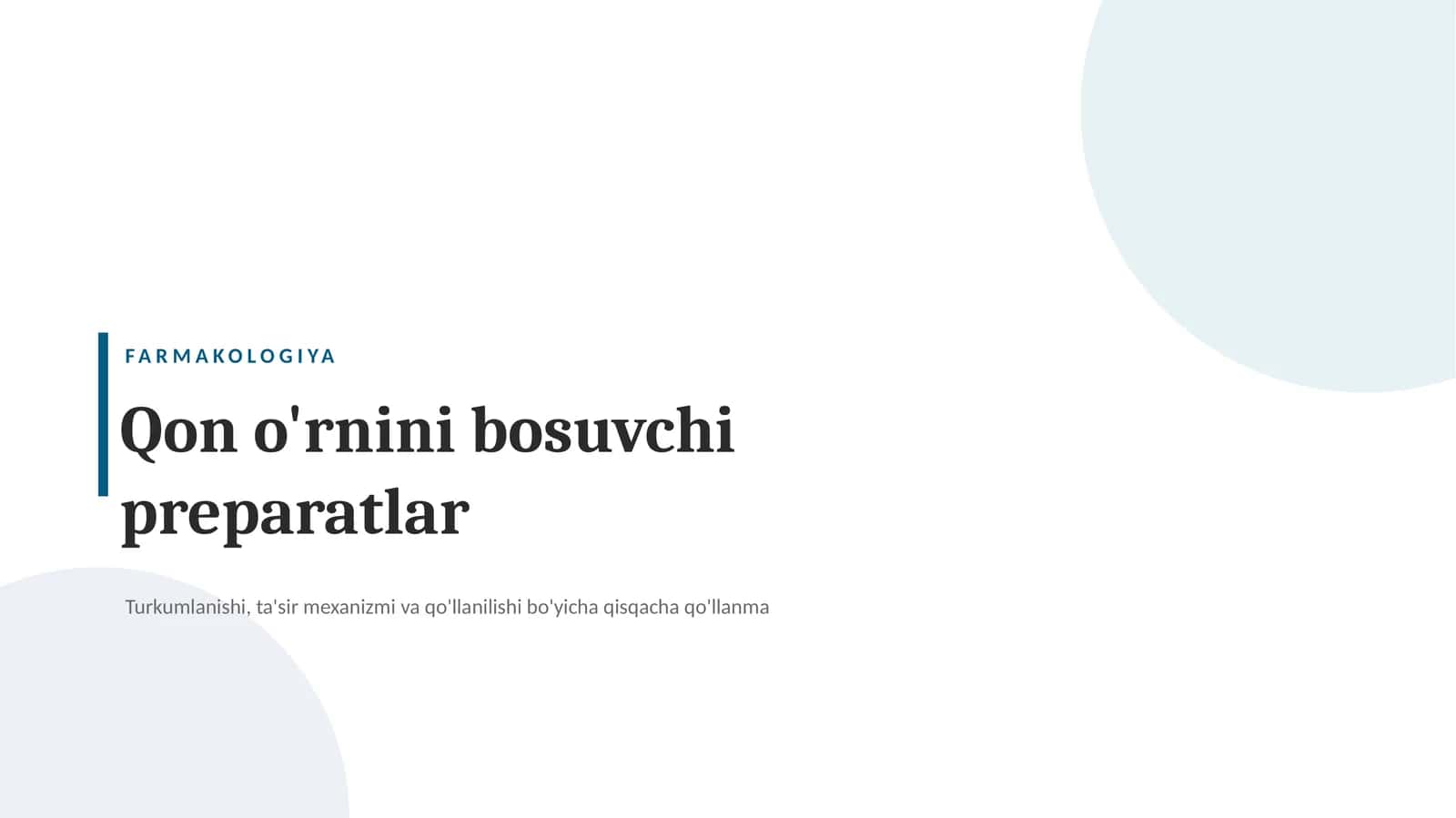 Qon o‘rnini bosuvchi preparatlar — turlari, tasnifi, ko‘rsatmalar, qarshi ko‘rsatmalar va qo‘llash p 1