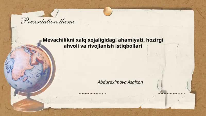 Mevachilikning milliy iqtisodiyotdagi ulushi va yalpi ichki mahsulotga ta'siri 1