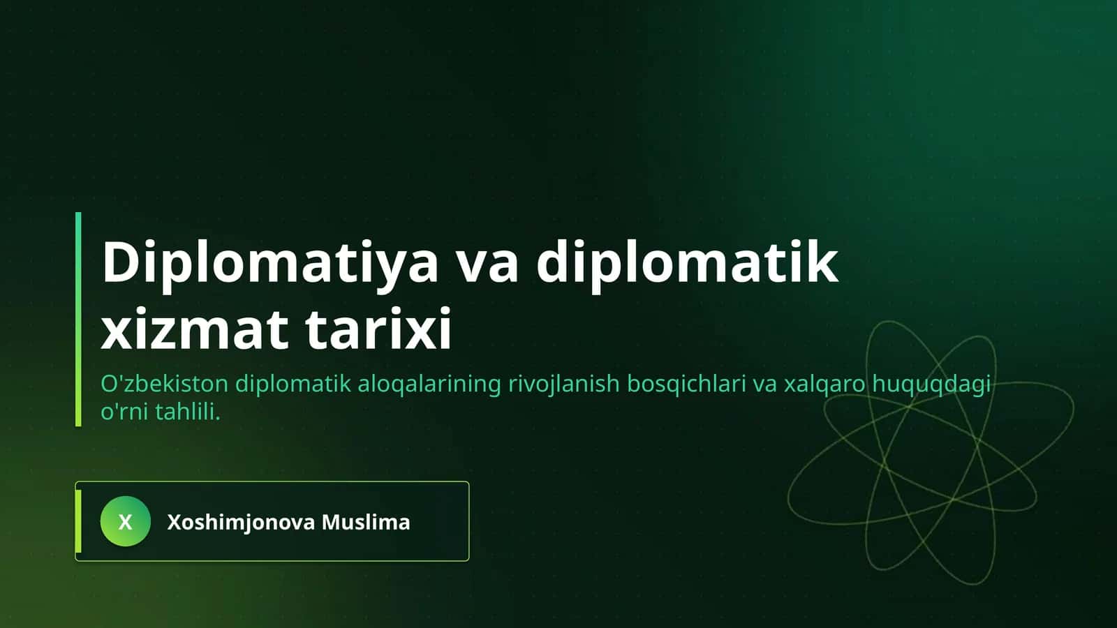 Diplomatiya va diplomatik xizmat tarixi 1