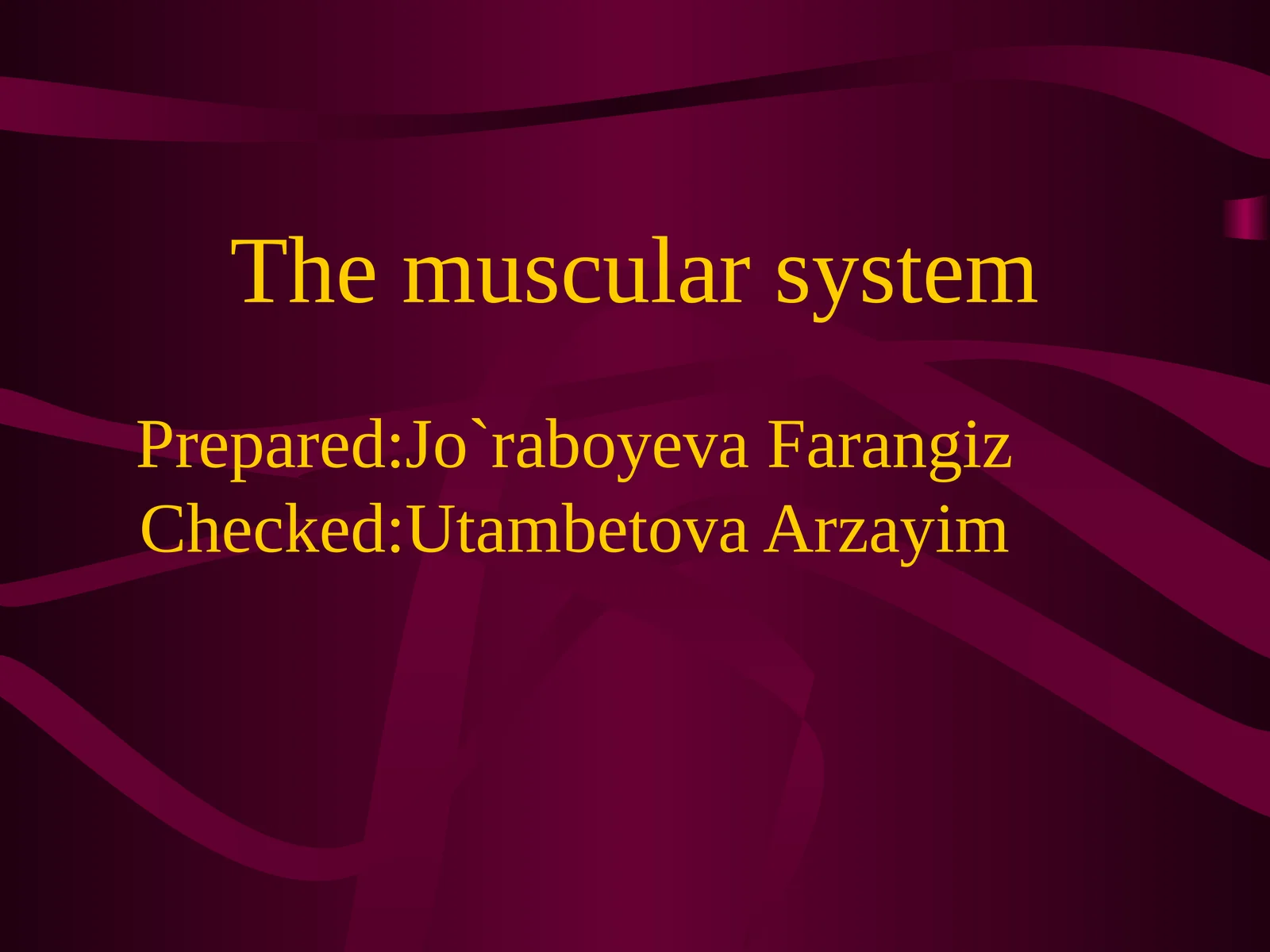 The muscular system 1