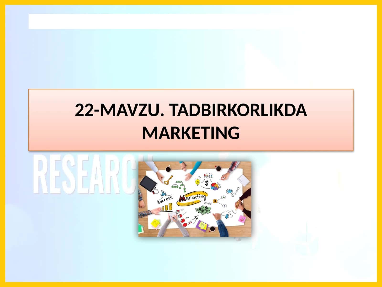 MAVZU.TADBIRKORLIKDA MARKETING 1