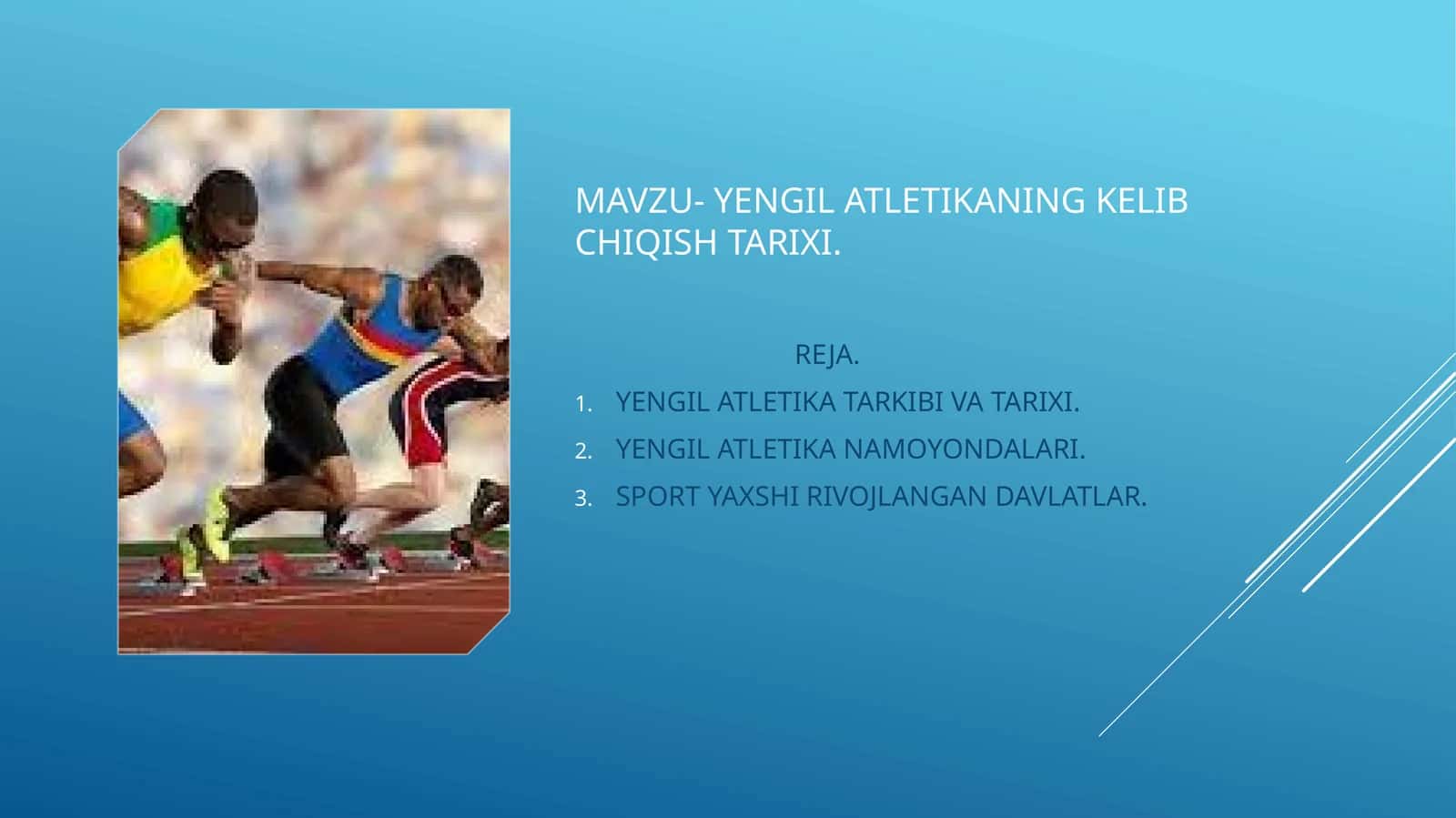 YENGIL ATLETIKANING KELIB CHIQISH TARIXI 1