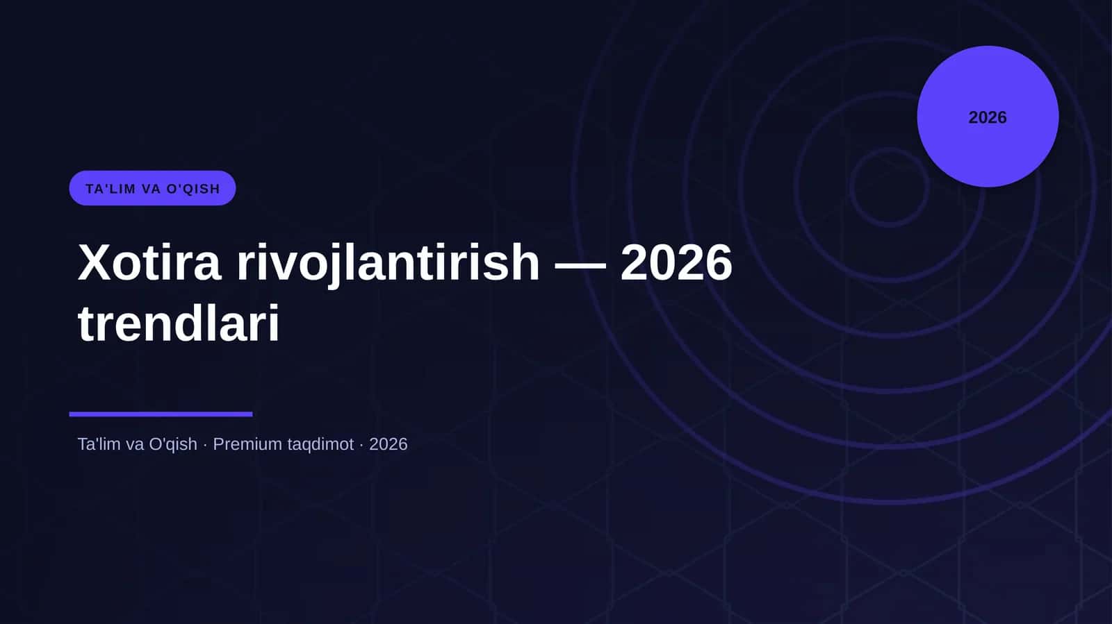 Xotira rivojlantirish — 2026 trendlari 1