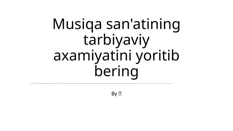 Musiqa ta'limi 1
