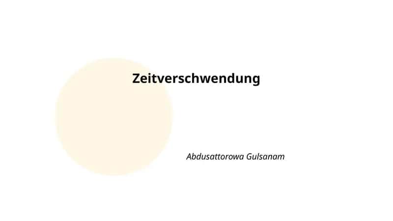 Zeitverschwendung 1