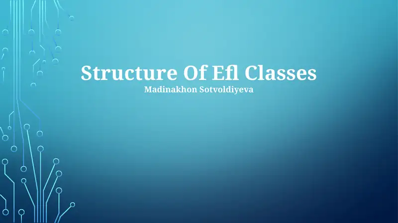 Structure Of Efl Classes 1