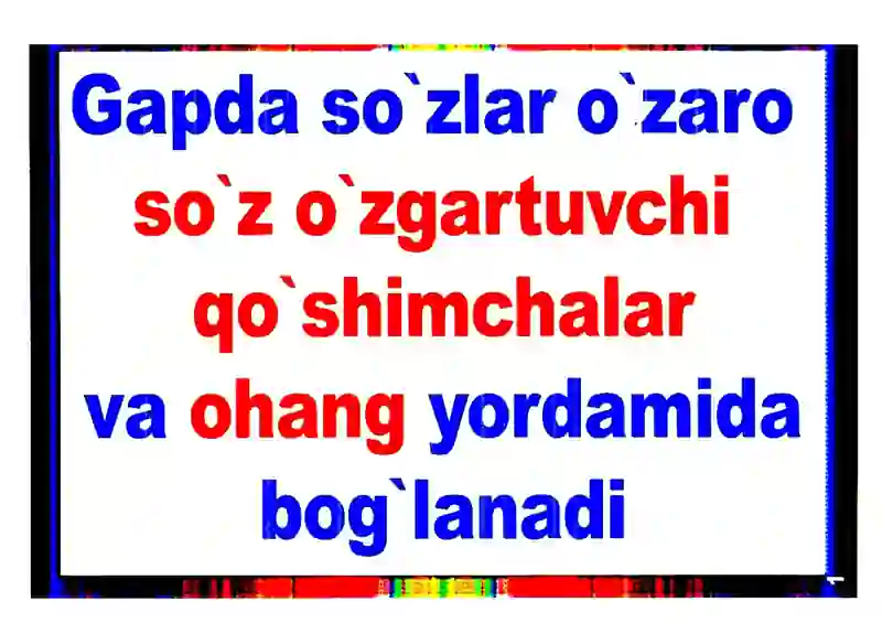 4-sinf Ona tili fanidan ko'rgazmalar to'plami