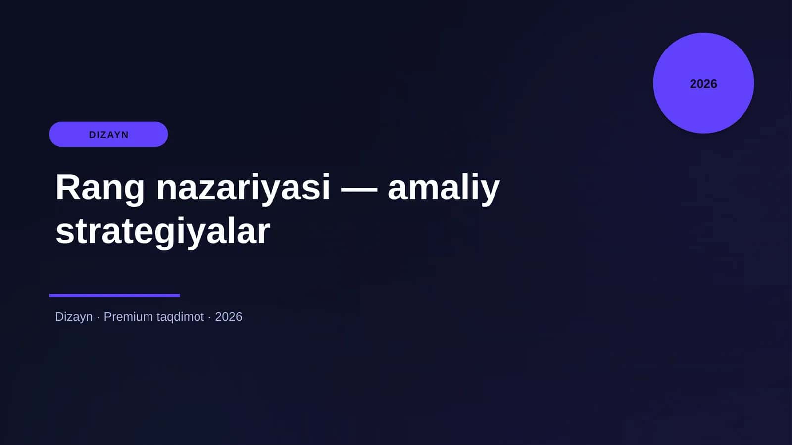 Rang nazariyasi — amaliy strategiyalar 1