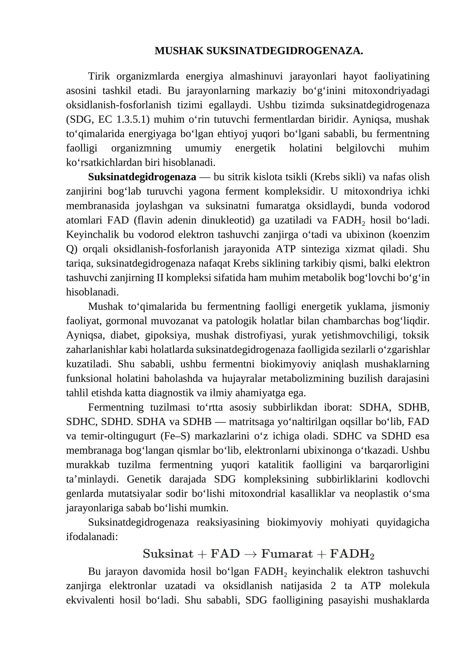 MUSHAK SUKSINATDEGIDROGENAZA 1