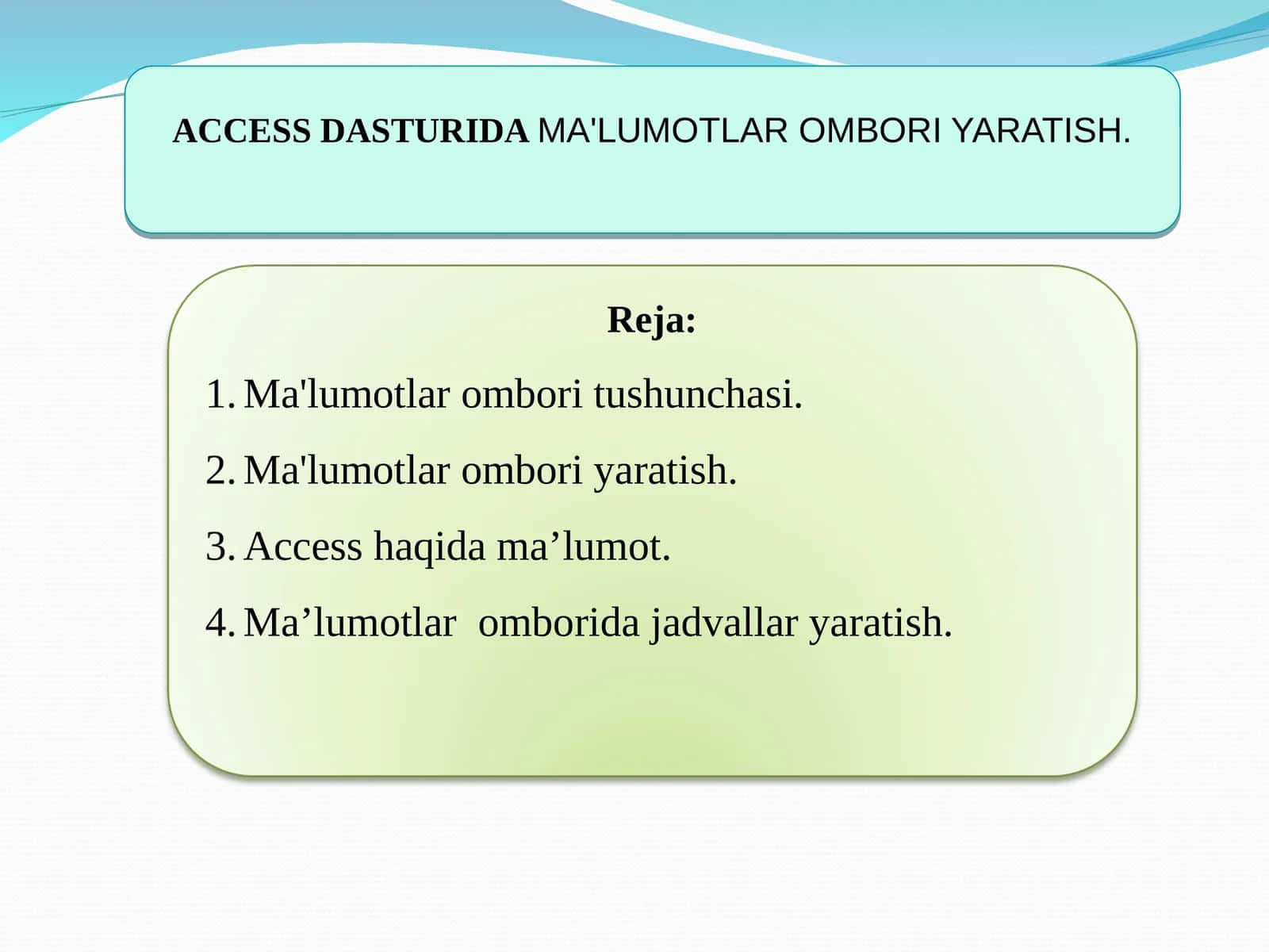 Ma'lumotlar ombori tushunchasi 1