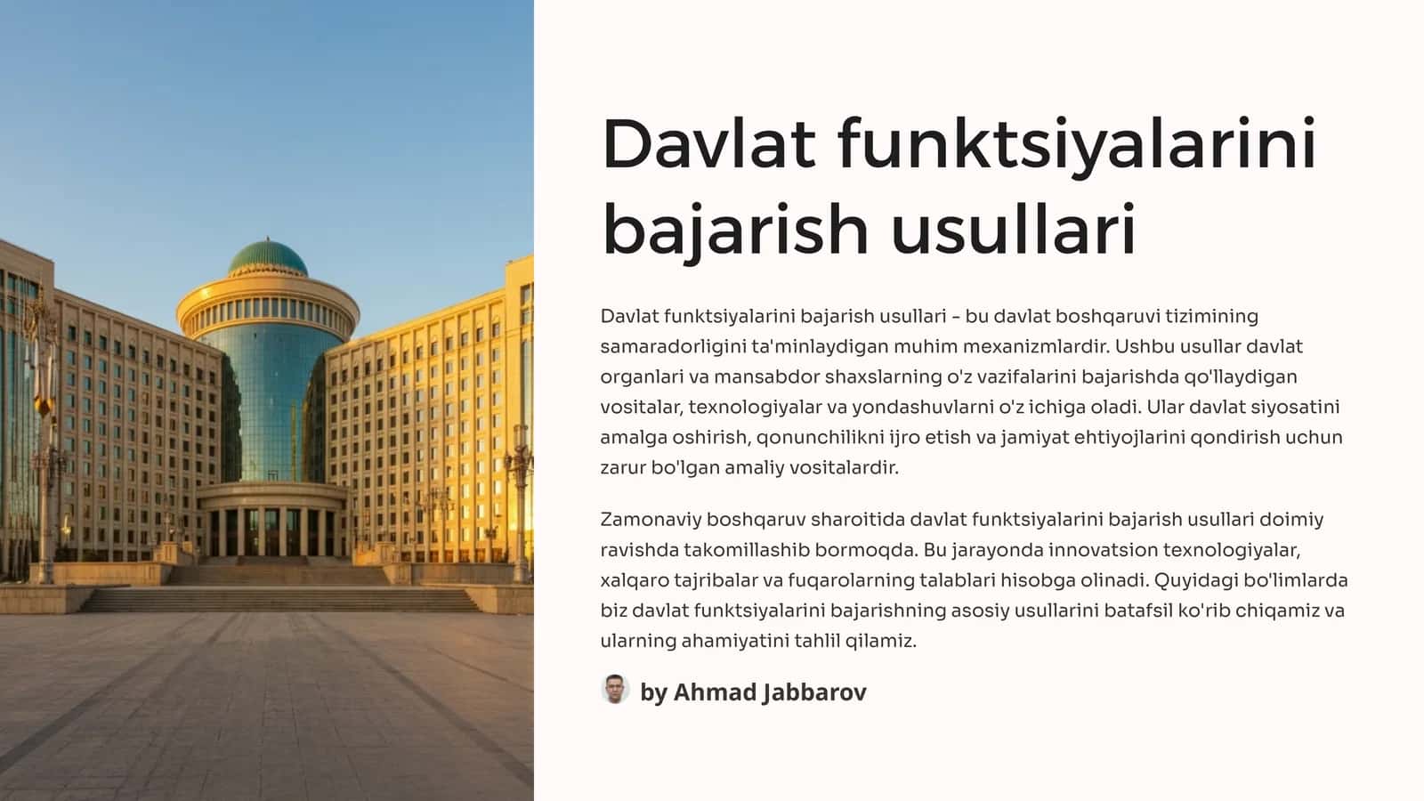 Davlat funktsiyalarini bajarish usullari 1