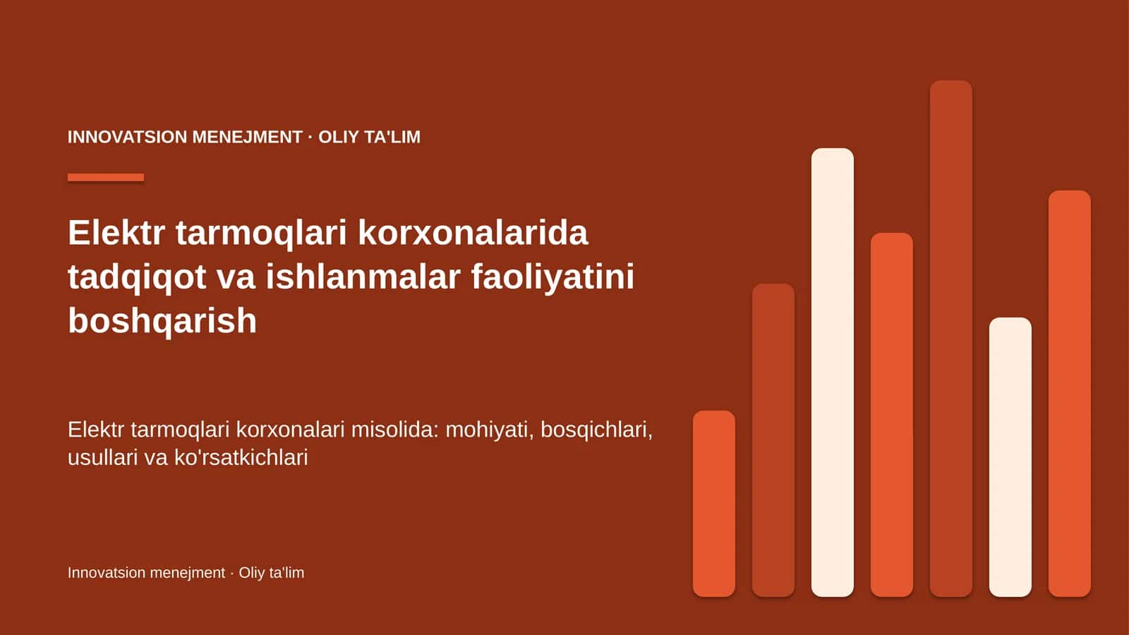 elektr tarmoqlari korxonalarida tadqiqot va ishlanmalar faoliyatini boshqarish 9584 1