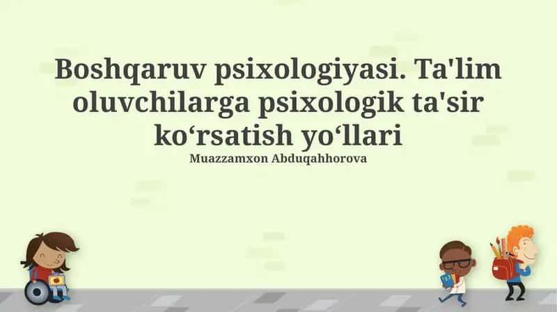 Boshqaruv psixologiyasi 1